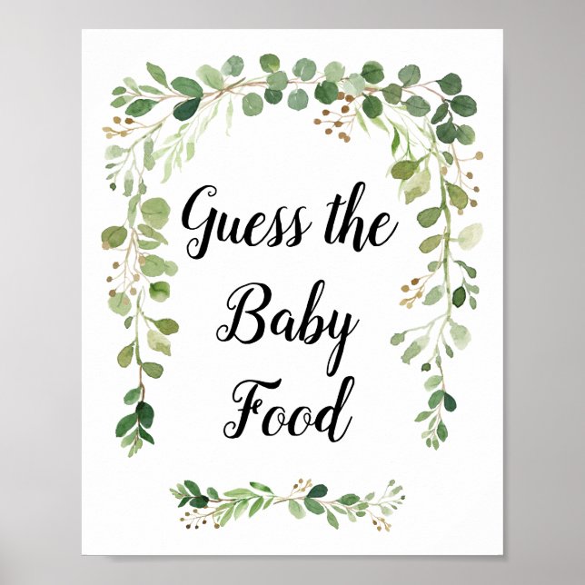 Affiche Aquarelle verdoyante Guess the Baby Food (Devant)