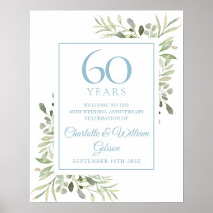 Affiche Aquarelle Verdure 60e anniversaire Bienvenue