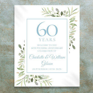 Affiche Aquarelle Verdure 60e anniversaire Bienvenue