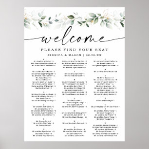 Affiche Aquarelle Verdure Mariage Or Planche assise