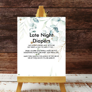 Affiche Aquarelle Vert & Or Late Nuit Dépouille Signal