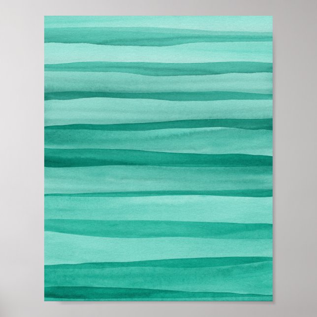 Affiche Aquarelle verte Abstraite (Devant)