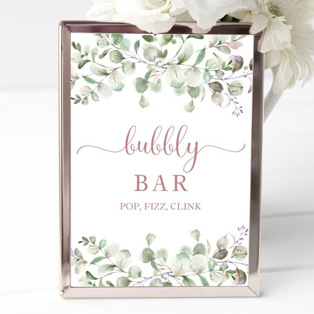 Affiche Aquarelle verte Bubbly Bar Pop Fizz Clink Sign (Créateur téléchargé)