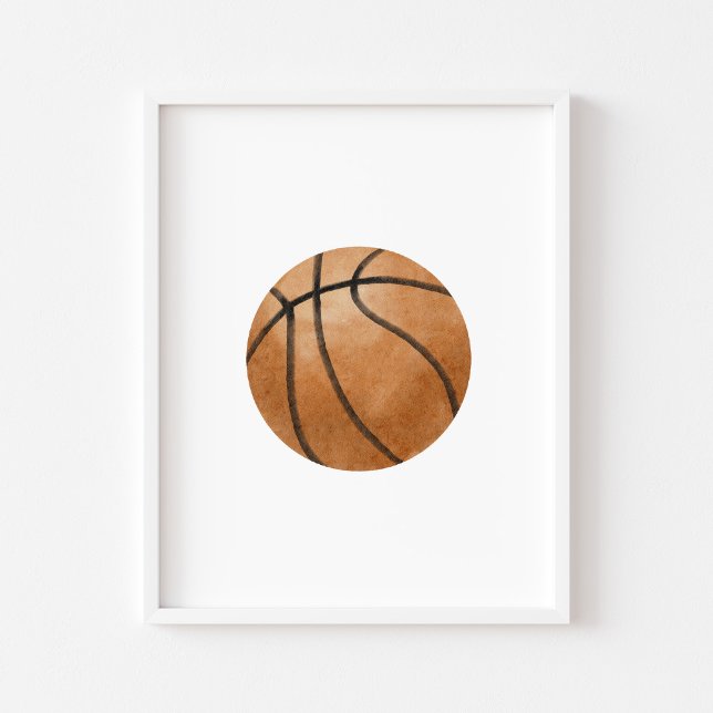 Affiche Aquarelle vintage balle de basket (Créateur téléchargé)