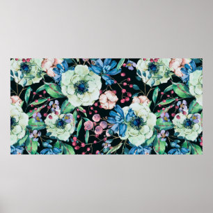 Affiche Aquarelle vintage décorative couche naturelle tran