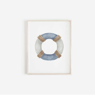 Affiche aquarelle vintage Life Preserver imprimer