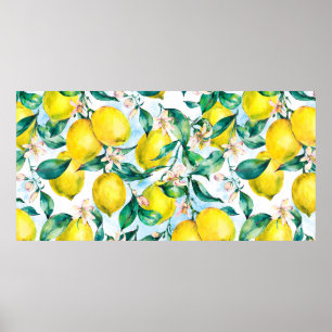 Affiche Aquarelle vintage motif transparent, branche de fr