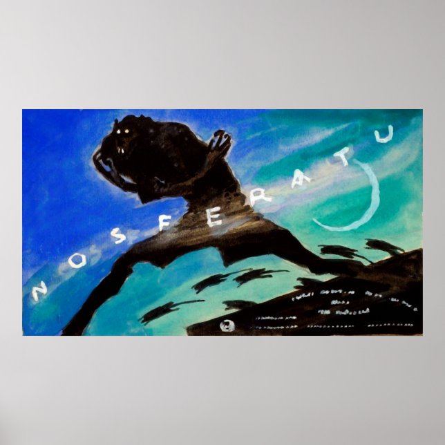 Affiche Aquarelle vintage Nosferatu (Devant)