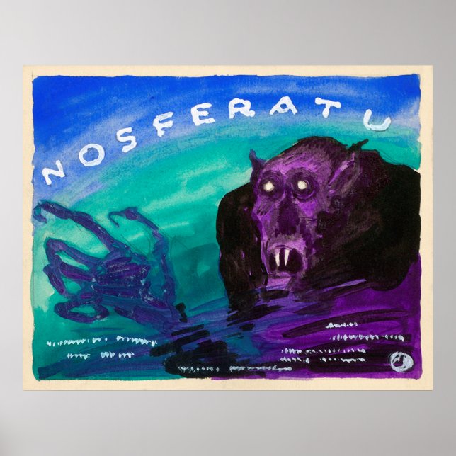 Affiche Aquarelle vintage Nosferatu (Devant)