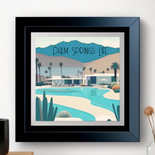 Affiche Aquarelle vintage Palm Springs