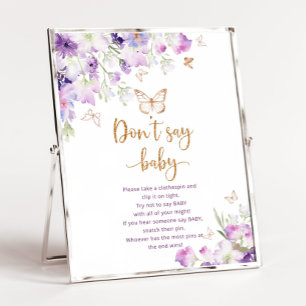 Affiche Aquarelle violet or Ne pas dire jeu de bébé