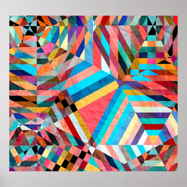 Affiche Aquarelle vive : Arrière - plan Imaginaire Abstrai (Devant)