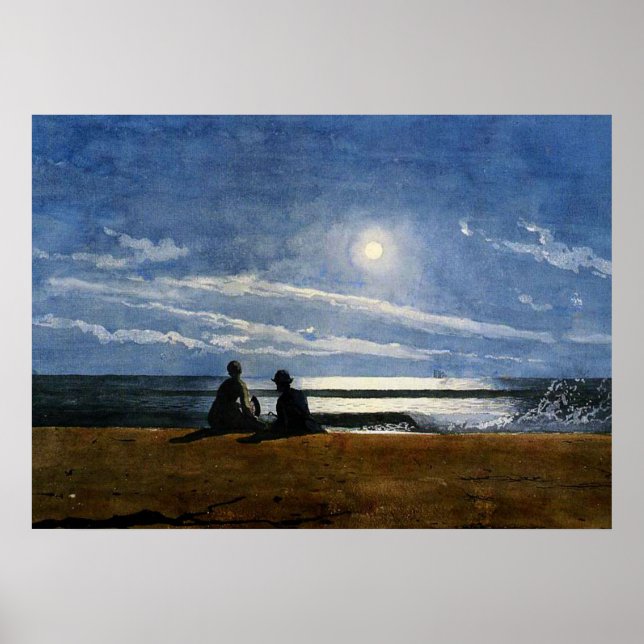 Affiche Aquarelle Winslow Homer, Lune (Devant)