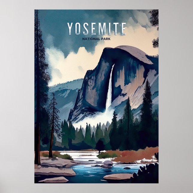 Affiche Aquarelle Yosemite (Devant)