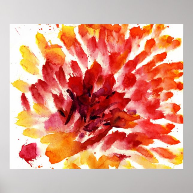 Affiche aquarelles florales Abstraites 5 (Devant)