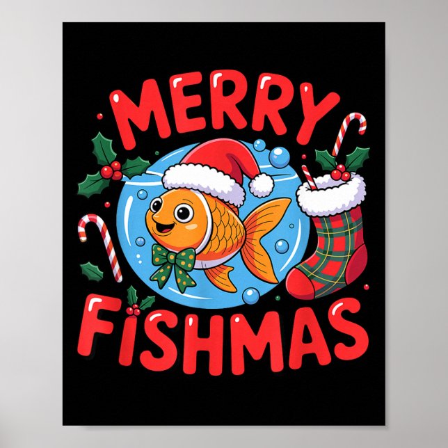 Affiche Aquarium Lover Trocal Fiank Christmas Merry Fishma (Devant)