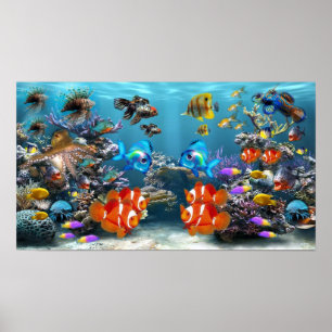 Affiche Aquarium tropical vibre