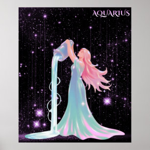 Affiche Aquarius Céleste – Art Astrologique