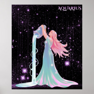 Affiche Aquarius Céleste – Art Astrologique