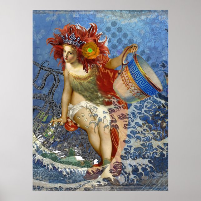 Affiche Aquarius Mermaid Bleu gothique (Devant)