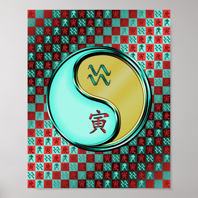 Affiche Aquarius & Tigre métallique (Devant)