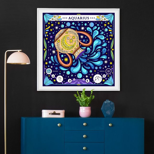 Affiche Aquarius : "Vision innovante" Zodiac (Créateur téléchargé)