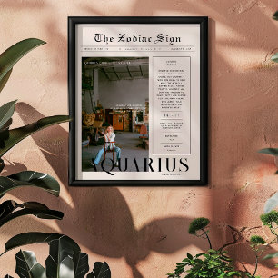 Affiche Aquarius   Zodiac Astrologie Photo Journal
