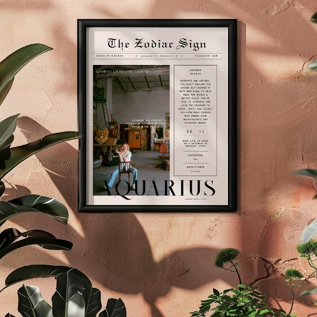 Affiche Aquarius | Zodiac Astrologie Photo Journal (Créateur téléchargé)