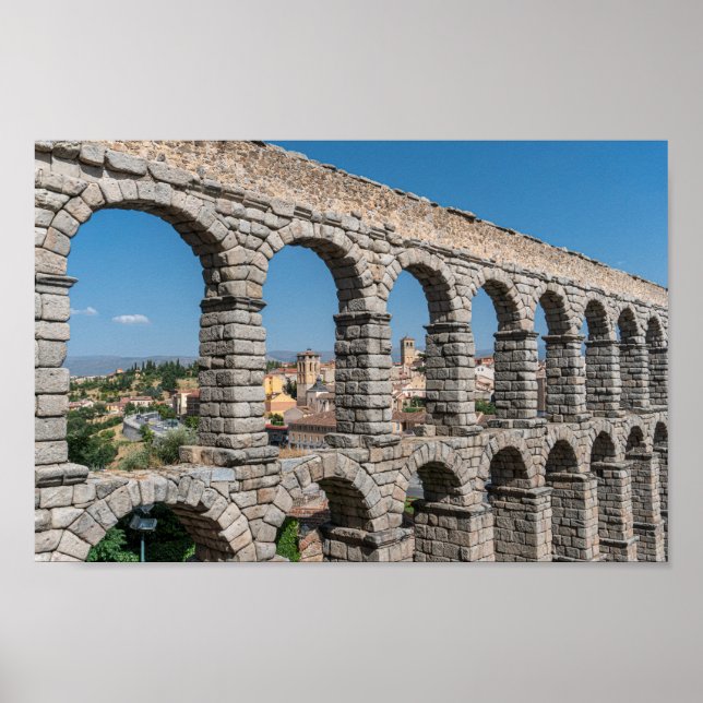 Affiche Aqueduc romain en Ségovie, Espagne (Devant)