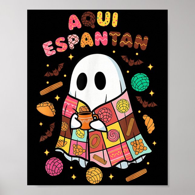 Affiche Aqui Espantan Dia De Muertos Espagne Mexique Hallo (Devant)