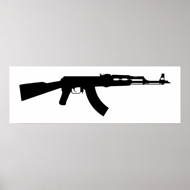 Affiche AR-15 Rifle Silhouette (Devant)