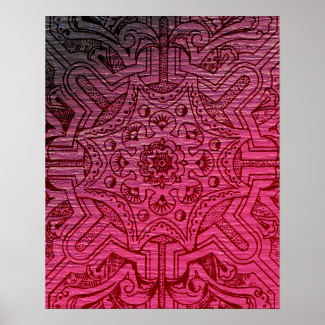 Affiche Arabesque victorien, IDALIS - Claret (Devant)