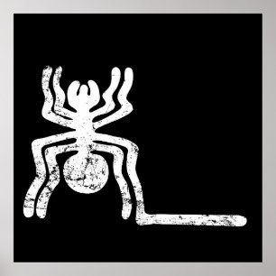 Affiche araignée ancienne idole géoglyphe symbole pétrogly
