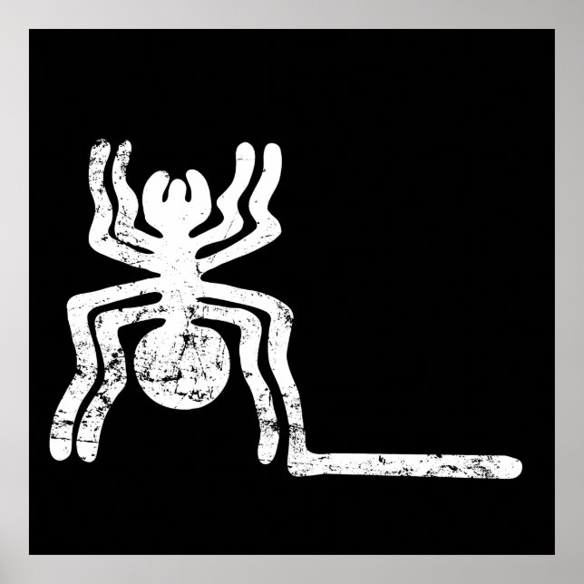 Affiche araignée ancienne idole géoglyphe symbole pétrogly (Devant)