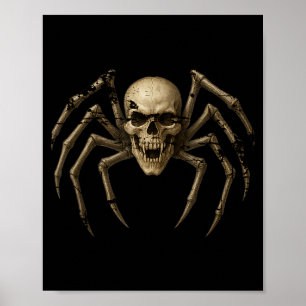 Affiche Araignée crâne effrayant - Costume Halloween gothi