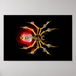 Affiche Araignée en vapeur noire
