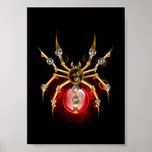 Affiche Araignée en vapeur noire