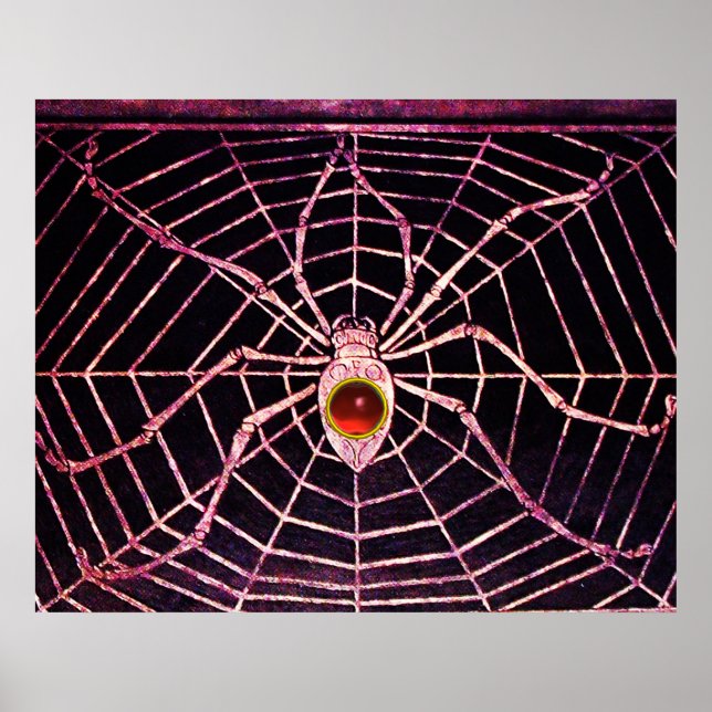 Affiche ARAIGNÉE ET TOILE Rubis Rouge Pierre Noire (Devant)