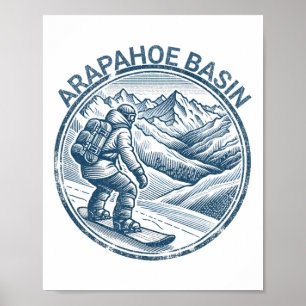 Affiche Arapahoe Basin Snowboard Snowboard