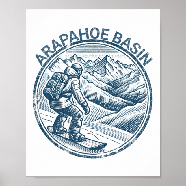 Affiche Arapahoe Basin Snowboard Snowboard (Devant)