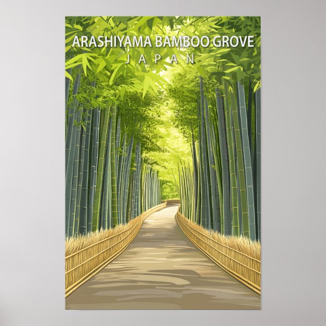 Affiche Arashiyama Bamboo Grove Japon Voyage (Devant)