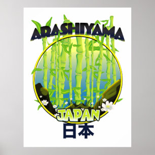 Affiche Arashiyama Japon logo voyage