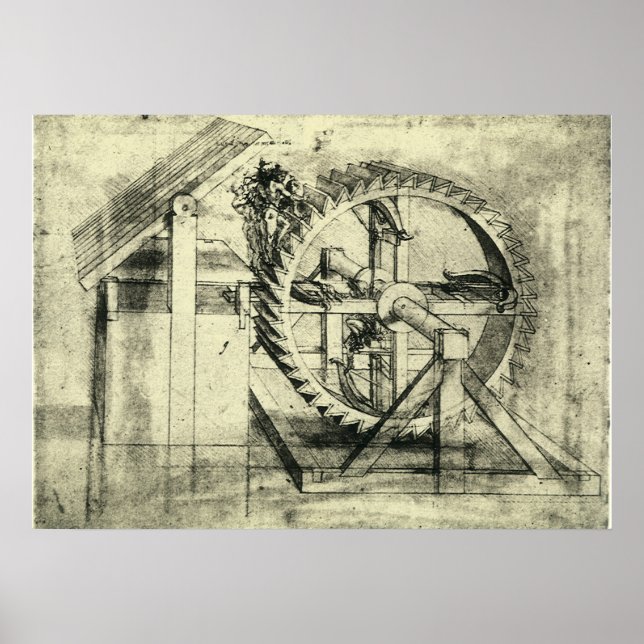 Affiche Arbalète à manège de Léonard de Vinci (Devant)