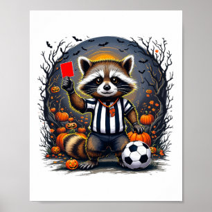 Affiche Arbitre de football Halloween drôle Carton rouge F