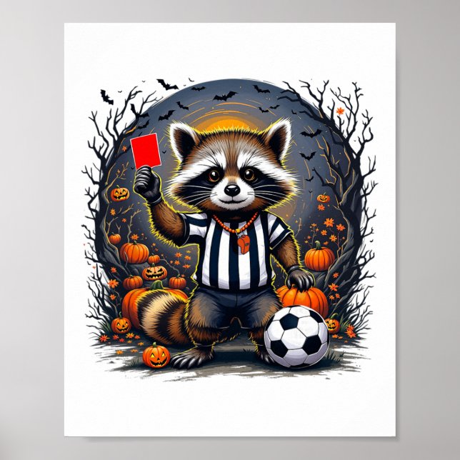 Affiche Arbitre de football Halloween drôle Carton rouge F (Devant)
