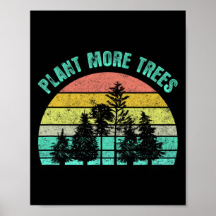 Affiche Arbor Day 2021 Plante Plus d'arbres Retro Nature C