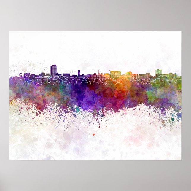 Affiche Arbor skyline en aquarelle arrière - plan (Devant)