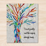 Affiche Arborescence de devis inspirante<br><div class="desc">Cette affiche décorative est ornée d'un arbre en mosaïque aux couleurs de l'arc-en-ciel et d'une citation inspirante. Facilement personnalisable avec vos propres mots. Parce que nous créons notre oeuvre,  vous ne trouverez pas cette image exacte d'autres designers. Mosaïque originale © Michele Davies.</div>