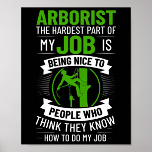 Affiche Arboriste Grimpeur d'Arbre Tronçonneuse Chirurgien