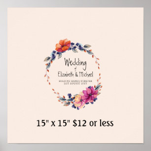 Affiche Arbre à empreintes digitales Wreath Purple Orange 